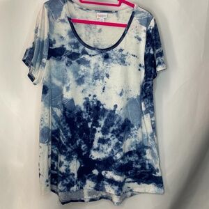 Blue & White Tie Dye Classic Tunic, 2XL, NWT